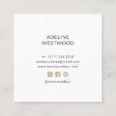 Moderne trendige Hair Stylist Artist Quadratische Visitenkarte (Rückseite)