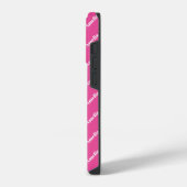 Moderne trendige hellrosa Monogramm-Name-Muster iPhone Hülle (Linke Seite)
