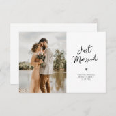 Moderne trendige Herz-Drehbuch-Hochzeitsankündigun Dankeskarte (Vorne/Hinten)