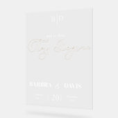 Moderne trendige Hochzeit der "Story Begins" Acrylschild (Winkel)