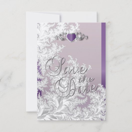 Moderne, trendige Hochzeit in einem Amethyst Lila  Save The Date (Rückseite)