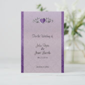 Moderne, trendige Hochzeit in einem Amethyst Lila  Save The Date (Stehend Vorderseite)