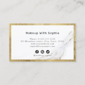 Moderne trendige Imitate Goldmarmor Makeup Artist Visitenkarte (Rückseite)