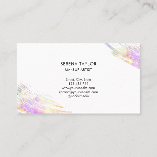 Moderne trendige Imitats Opal Stone Beruflich Eleg Visitenkarte (Rückseite)