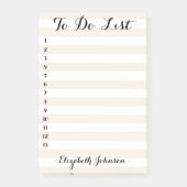 Moderne, trendige Khaki gestreift, um eine Liste z Post-it Klebezettel (Vorderseite)