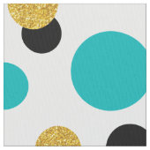 Moderne, trendige Kreise in Gold Glitzer Black & B Stoff (Nahaufnahme)