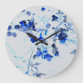 Moderne, trendige Kunst des Blumenmusters / Blume Große Wanduhr