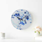 Moderne, trendige Kunst des Blumenmusters / Blume Große Wanduhr (Zuhause)