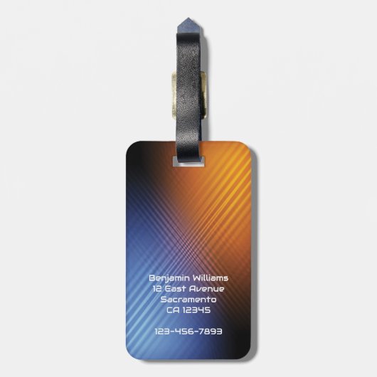 Moderne trendige Männer Gepäckanhänger (Rückseite vertikal)