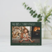 Moderne trendige minimale fröhliche Weihnachten Postkarte (Stehend Vorderseite)