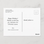 Moderne trendige minimale fröhliche Weihnachten Postkarte (Rückseite)