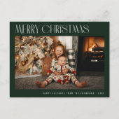 Moderne trendige minimale fröhliche Weihnachten Postkarte (Vorderseite)