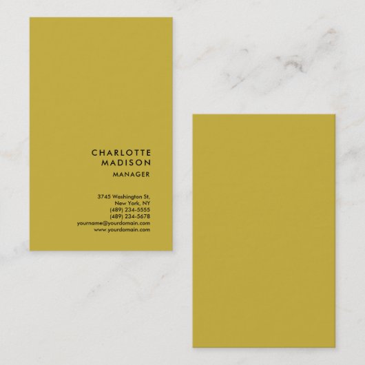 Moderne, trendige, Minimalistische Schlichte Goldf Visitenkarte (Vorne/Hinten)