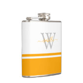 Moderne trendige Monogramm-Schrift Orange Flachmann (Rechts)