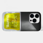 Moderne, trendige Neon-Gelbnaille-Lackierung Case-Mate iPhone Hülle (Rückseite (Horizontal))