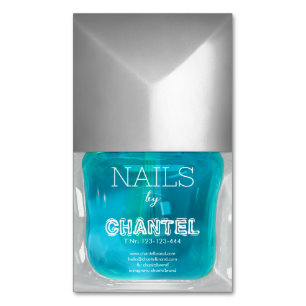 Moderne, trendige, neonblaue Nagelpolitur Magnetische Visitenkarte