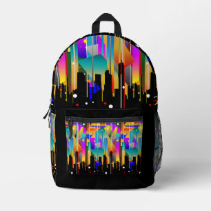 Moderne Trendige New York City Farbige Abstrakte Bedruckter Rucksack