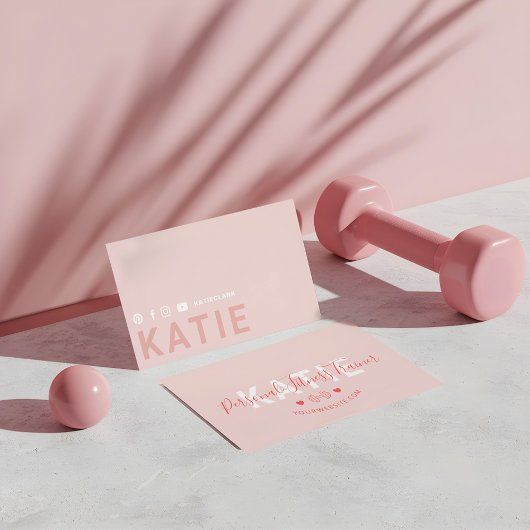 Moderne, trendige Online Personal Trainer Fitness Visitenkarte