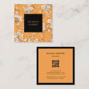 Moderne trendige Orange Daisy Blume Florist Quadratische Visitenkarte