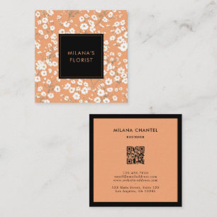 Moderne trendige Orange Daisy Blume Florist Quadratische Visitenkarte