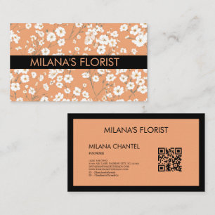 Moderne trendige Orange Daisy Blume Florist Visitenkarte