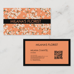 Moderne trendige Orange Daisy Blume Florist Visitenkarte