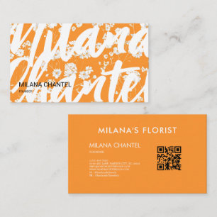 Moderne trendige Orange Daisy Blume Florist Visitenkarte
