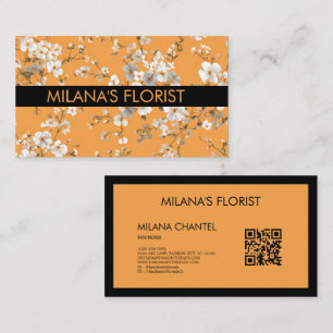 Moderne trendige Orange Daisy Blume Florist Visitenkarte