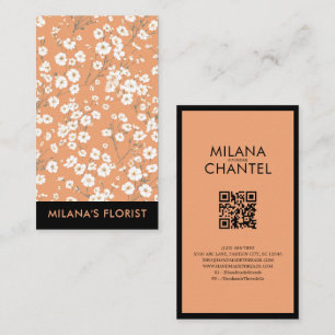 Moderne trendige Orange Daisy Blume Florist Visitenkarte