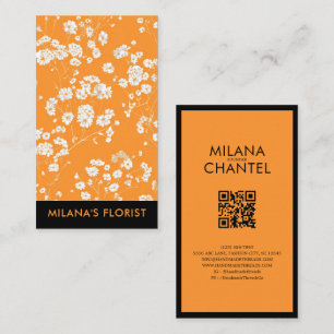 Moderne trendige Orange Daisy Blume Florist Visitenkarte