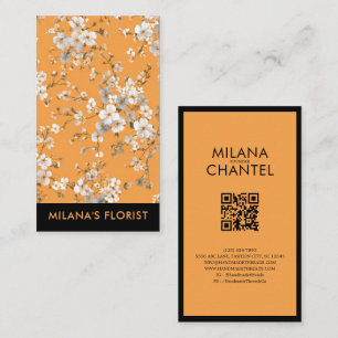 Moderne trendige Orange Daisy Blume Florist Visitenkarte