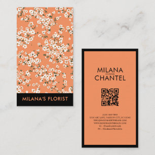 Moderne trendige Orange Daisy Blume Florist Visitenkarte