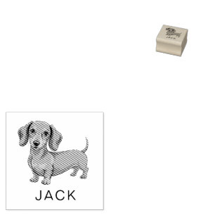 Moderne trendige personalisierte Dachshund Gummistempel