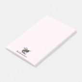Moderne trendige personalisierte Honigbiene Rosa Post-it Klebezettel (angewinkelt)