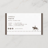 Moderne, trendige Pferdetrainer-Visitenkarte Visitenkarte (Rückseite)