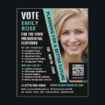 Moderne trendige politische Wahlkampfwerbung Flyer<br><div class="desc">Moderner Flyer für politische Kampfflugzeuge vom Business Card Store.</div>
