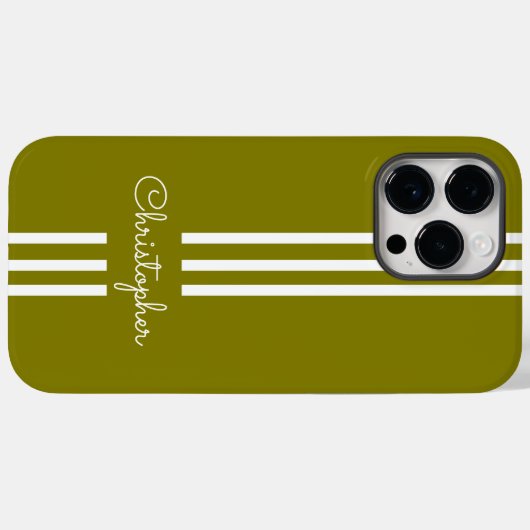 Moderne trendige Rennstreifen mit Monogramm Case-Mate iPhone Hülle (Rückseite (Horizontal))