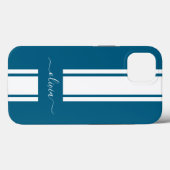 Moderne trendige Rennstreifen mit Monogramm Case-Mate iPhone Hülle (Rückseite (Horizontal))