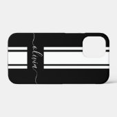 Moderne trendige Rennstreifen mit Monogramm Case-Mate iPhone Hülle (Rückseite (Horizontal))