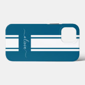 Moderne trendige Rennstreifen mit Monogramm Case-Mate iPhone Hülle (Rückseite (Horizontal))