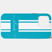 Moderne trendige Rennstreifen mit Monogramm Case-Mate iPhone Hülle (Rückseite (Horizontal))