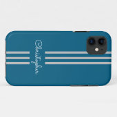 Moderne trendige Rennstreifen mit Monogramm Case-Mate iPhone Hülle (Rückseite (Horizontal))