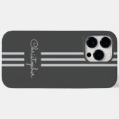 Moderne trendige Rennstreifen mit Monogramm Case-Mate iPhone Hülle (Rückseite (Horizontal))
