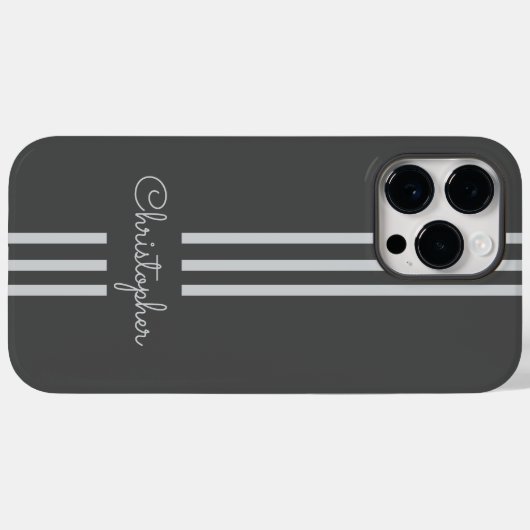 Moderne trendige Rennstreifen mit Monogramm Case-Mate iPhone Hülle (Rückseite (Horizontal))