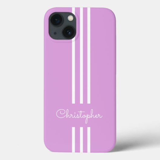 Moderne trendige Rennstreifen mit Monogramm Case-Mate iPhone Hülle (Rückseite)