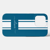 Moderne trendige Rennstreifen mit Monogramm Case-Mate iPhone Hülle (Rückseite (Horizontal))