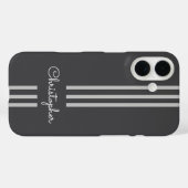 Moderne trendige Rennstreifen mit Monogramm Case-Mate iPhone Hülle (Rückseite (Horizontal))
