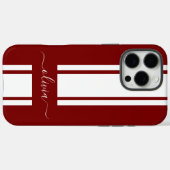 Moderne trendige Rennstreifen mit Monogramm Case-Mate iPhone Hülle (Rückseite (Horizontal))