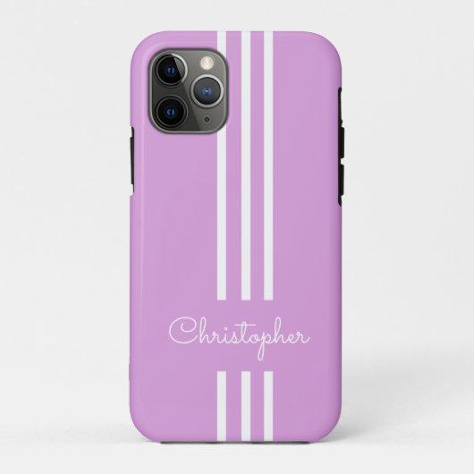 Moderne trendige Rennstreifen mit Monogramm Case-Mate iPhone Hülle (Rückseite)