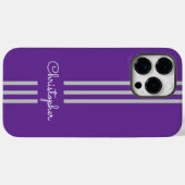 Moderne trendige Rennstreifen mit Monogramm Case-Mate iPhone Hülle (Rückseite (Horizontal))